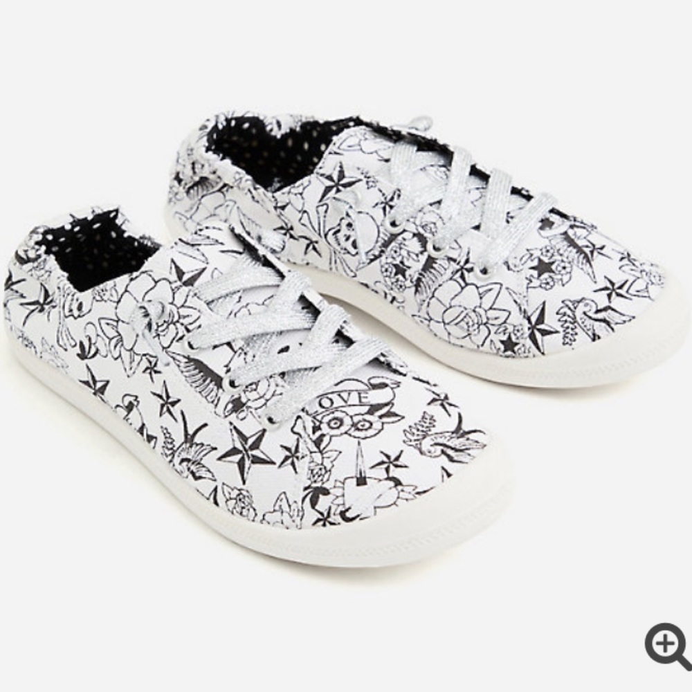 TORRID Betsey Johnson Tattoo Ruched Sneakers
